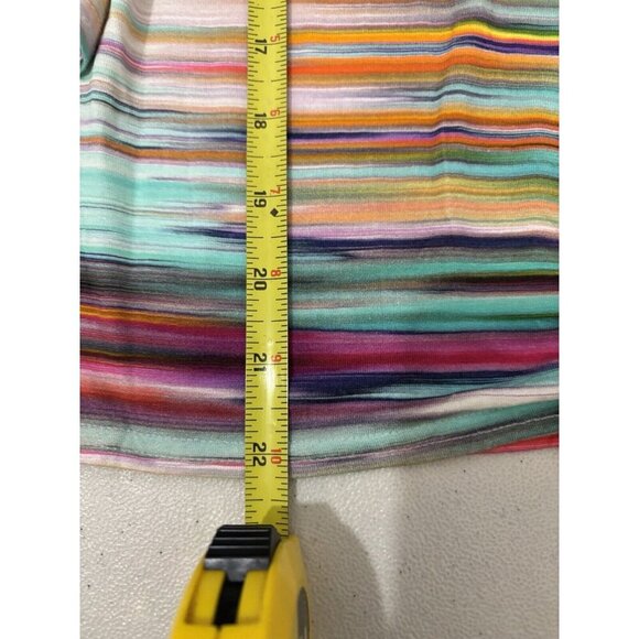 Peck And Peck Striped Rainbow Blouse Made In USA Soft Stretchy Long Sleeve - Picture 9 of 9